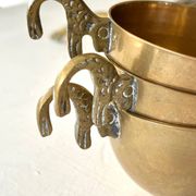 Brass Punch Bowl Set with 12 Cups, Ladle – French Vintage Mid-Century