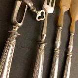 4 silver serving covers for leg and salad, XIXth