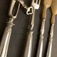 4 couverts de service en argent pour gigot et salade, XIXème