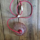Baladeuse lampe abat jour en verre rose unique ancien vintage
