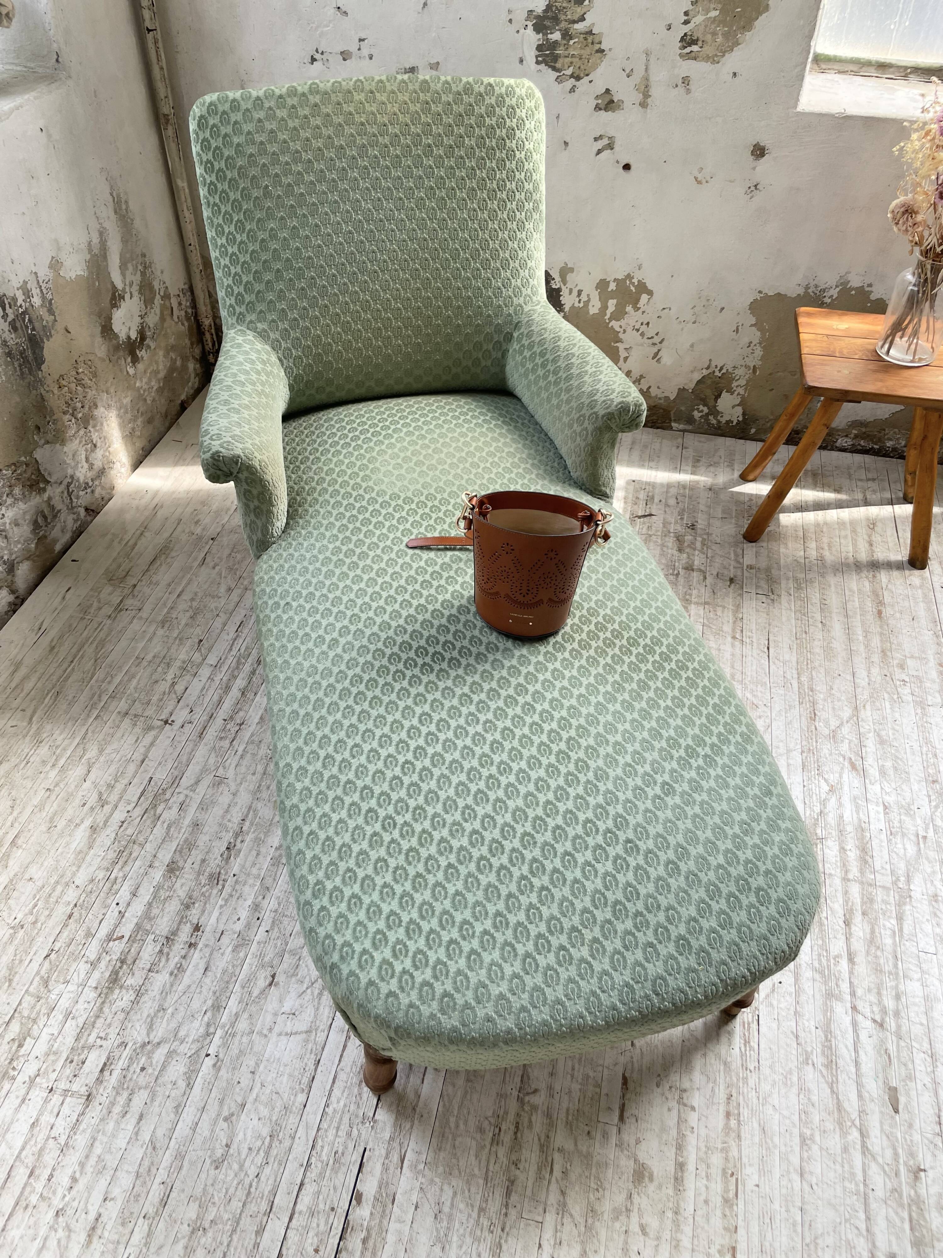 Méridienne napoléon velours vert