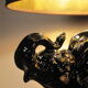 black enamelled ceramic and gold gilding elephant lamp 1950s