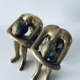 Couple carved in gilded bronze