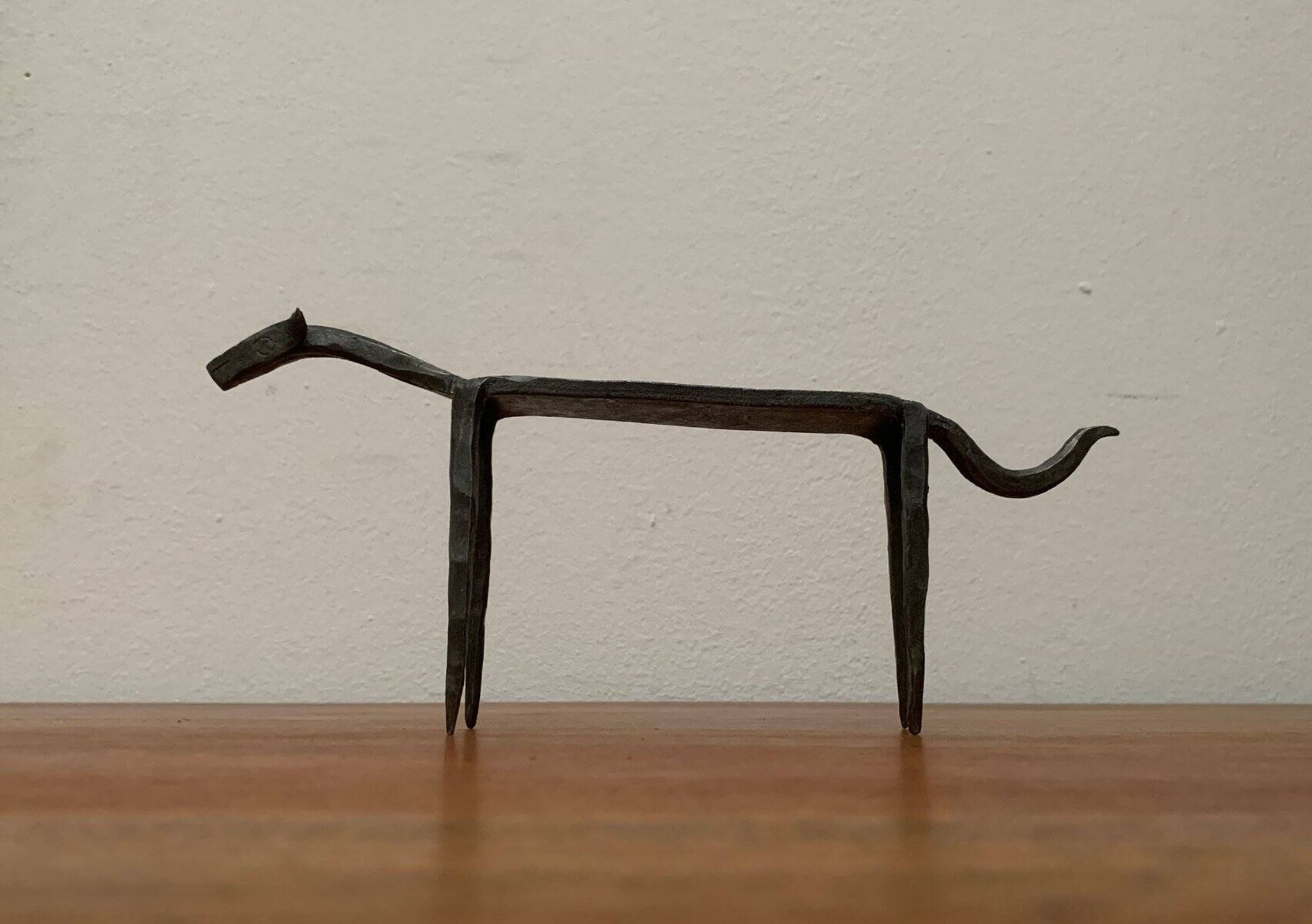 Mid-century wrought iron animal sculpture