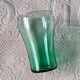 7 Retro emerald green glasses, 20 cl each, France, vintage 1970s