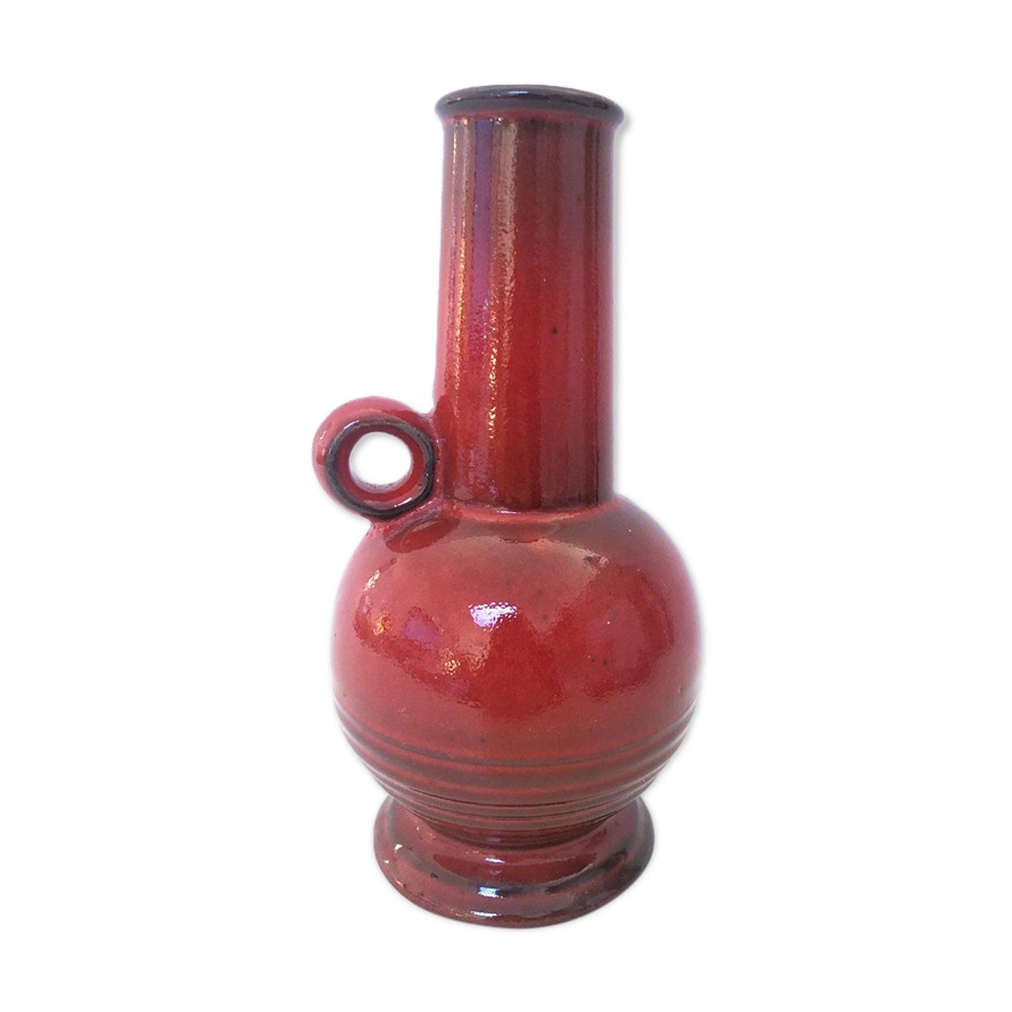 Red Keramik vase 1970