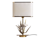 Table lamp with flying swans.