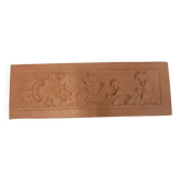 Bas relief, dessus de porte, terre cuite, enfants et faunes vendangeurs