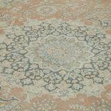 Hand-knotted persian vintage 1970s 290 cm x 390 cm beige wool carpet