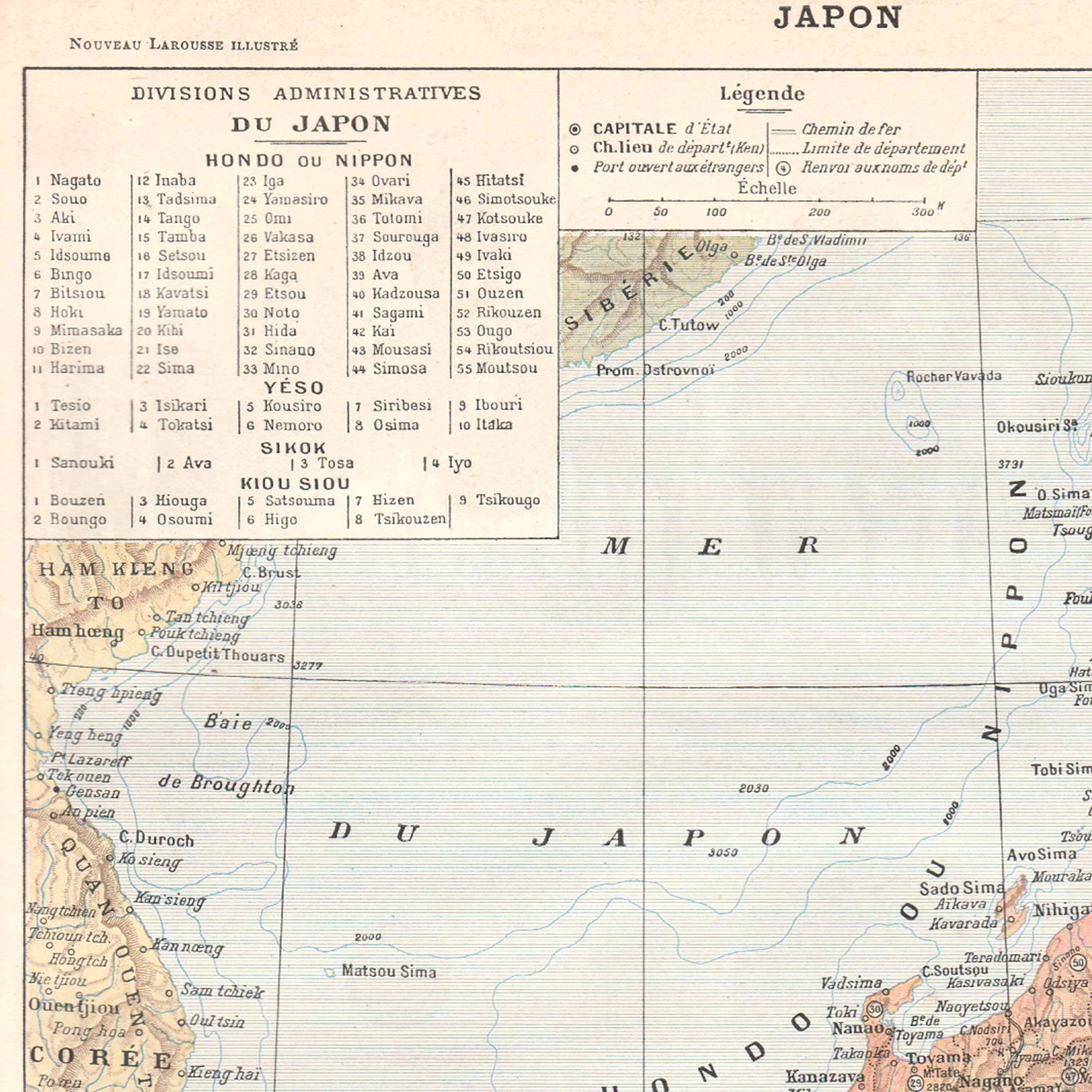 Old map of Japan 1897