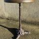 Round bistro table, cast iron base, vintage, 1940s