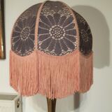 Bronze lamp 1930 crochet lampshade