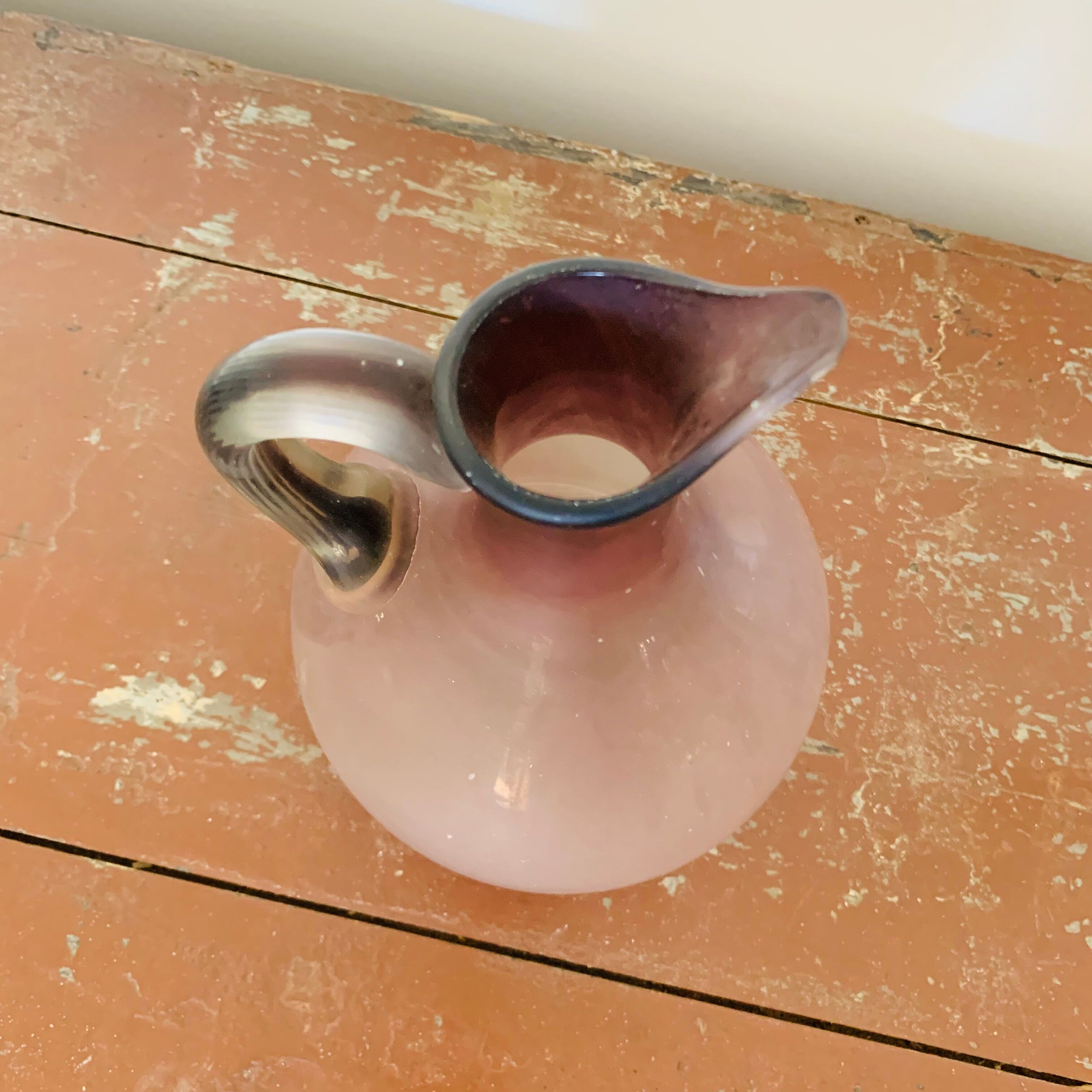 Set of 4 stemmed glasses and 1 glass paste carafe