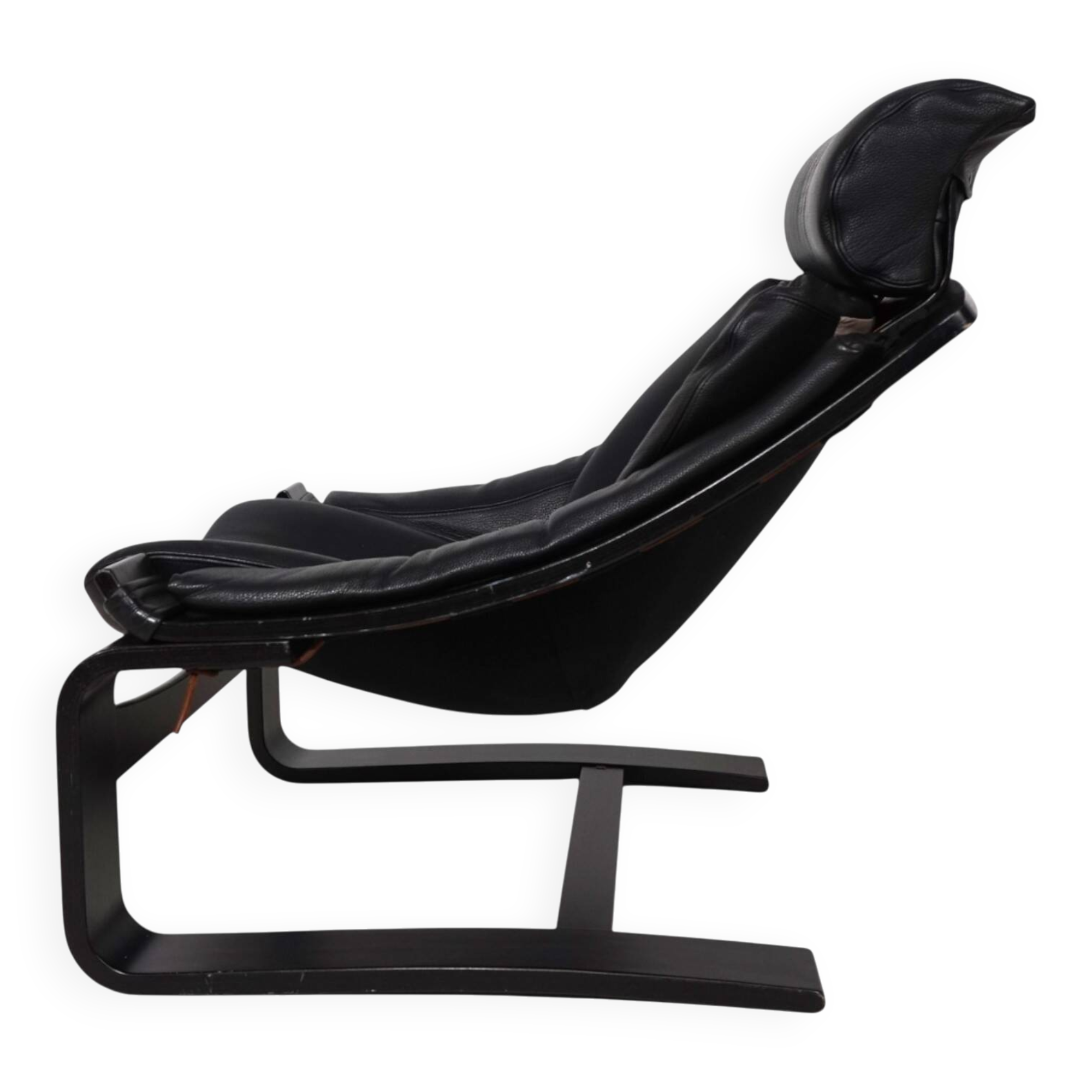 Nelo Kroken leather lounge chair by Åke Fribytter, 1970