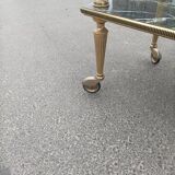 Vintage marble print serving table on wheels