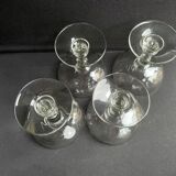 4 coupes à champagne ½ cristal taillé - portieux service alsacien