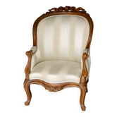 Accueil / Imposante bergère victorienne en acajou (XIXeme siècle).