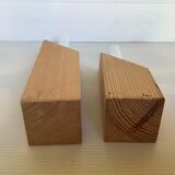 Paire de soliflores éprouvettes losange en bois scandinave