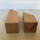 Pair of diamond-shaped wooden Scandinavian test tube vases.