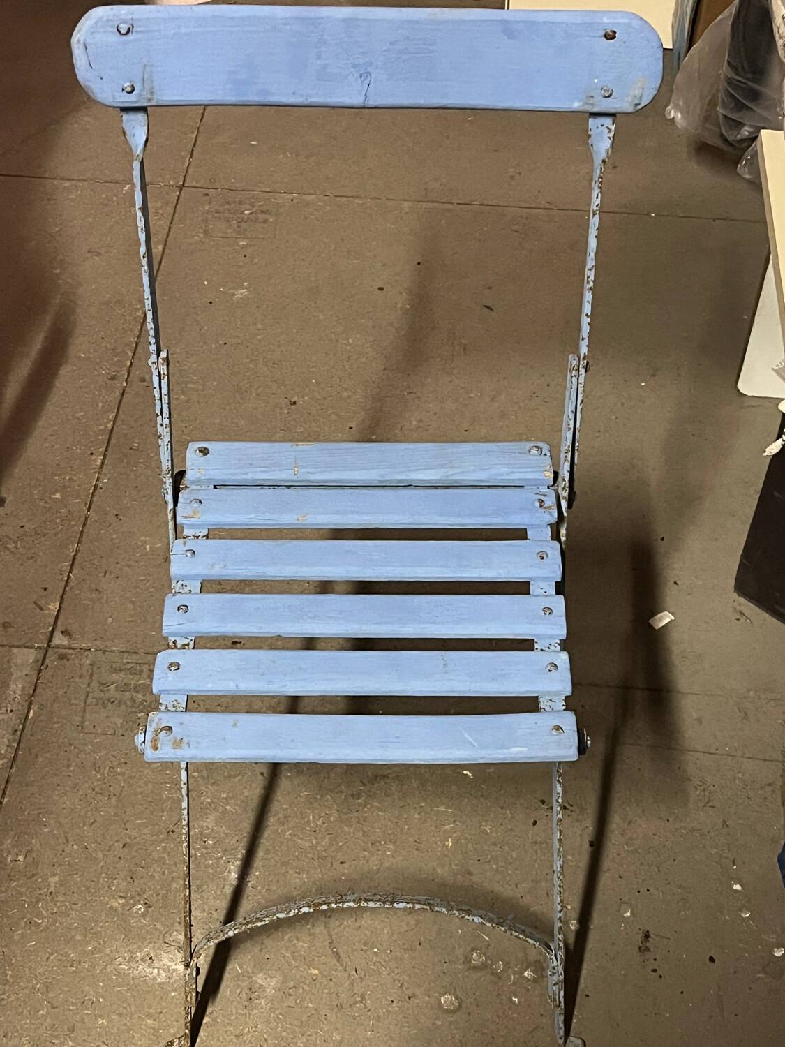 Lot de 6 chaises de jardin fer forgé bleu