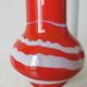 Vintage Murano Glass Vase: Red & White Stripes, 1970s Space Age Decor