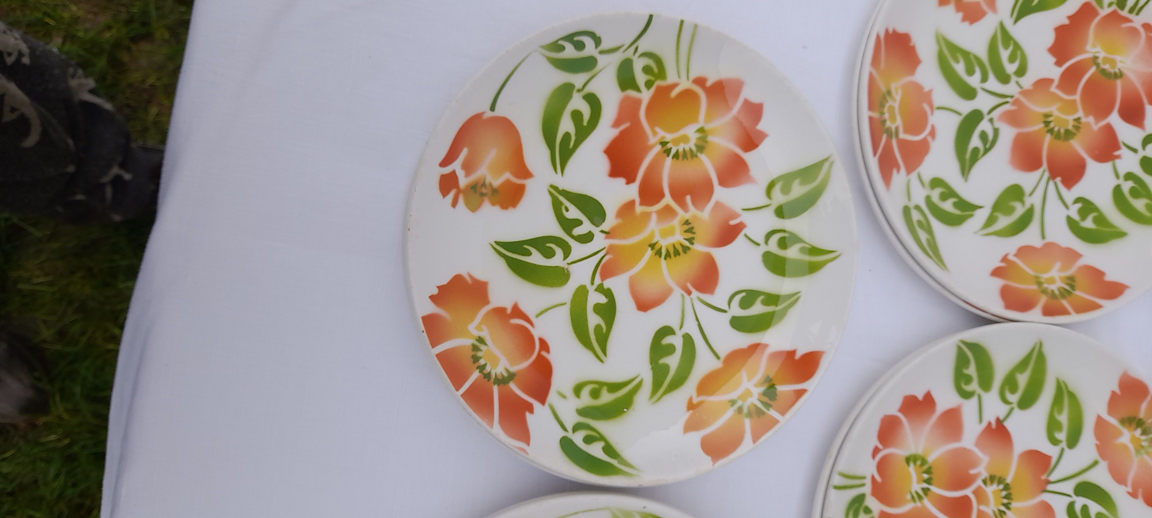 9 earthenware dessert plates Moulin des loups orchies model Ontario diam 20 cm