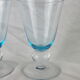 Set of 3 wine glass of the 70s with blue manure