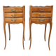 Paire tables de chevet vintage style Louis XV, bois, vintage, années 60