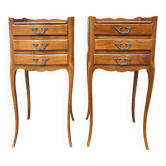 Pair of vintage Louis XV style bedside tables, wood, vintage, 1960s
