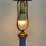 Table lamp with blue opal frame decorated with gold and of bronze, 1890s