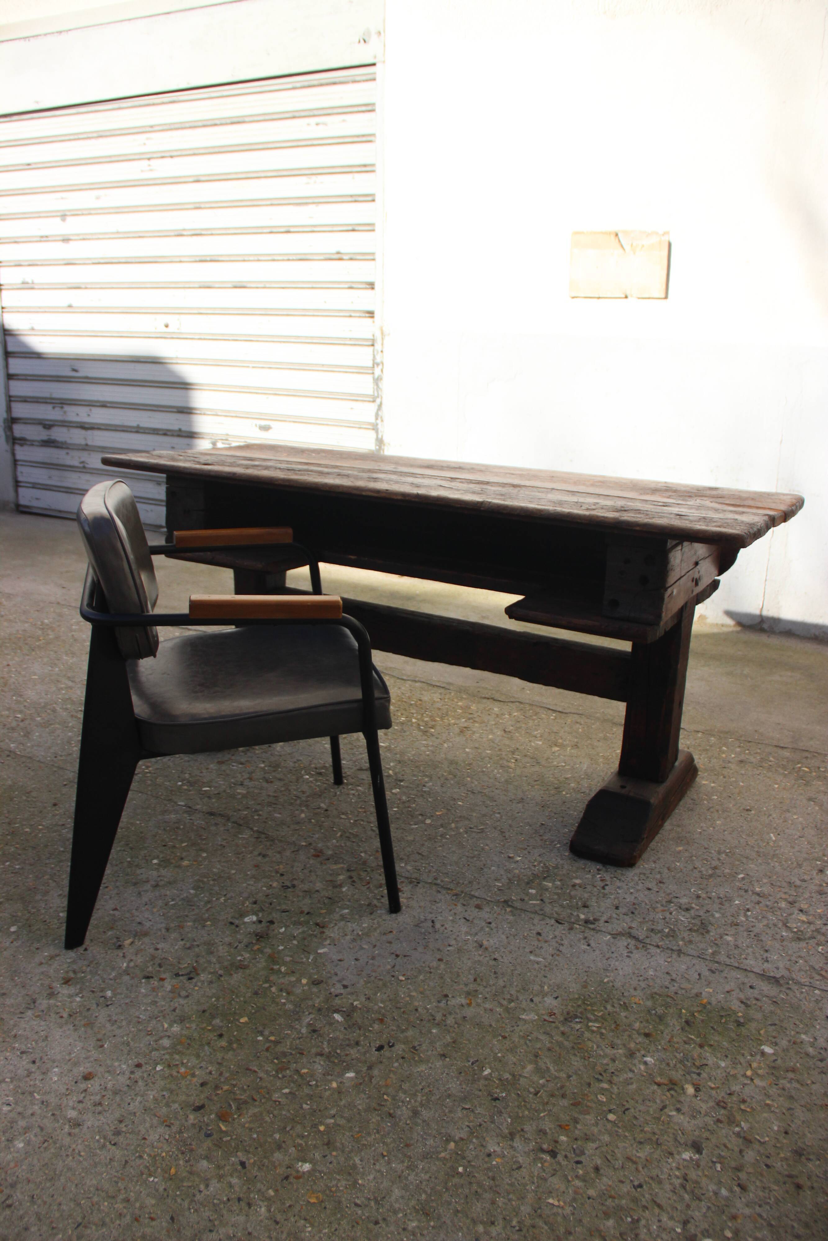 Solid oak desk, eighteenth century, France