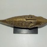 Poisson en bronze sur socle Inde