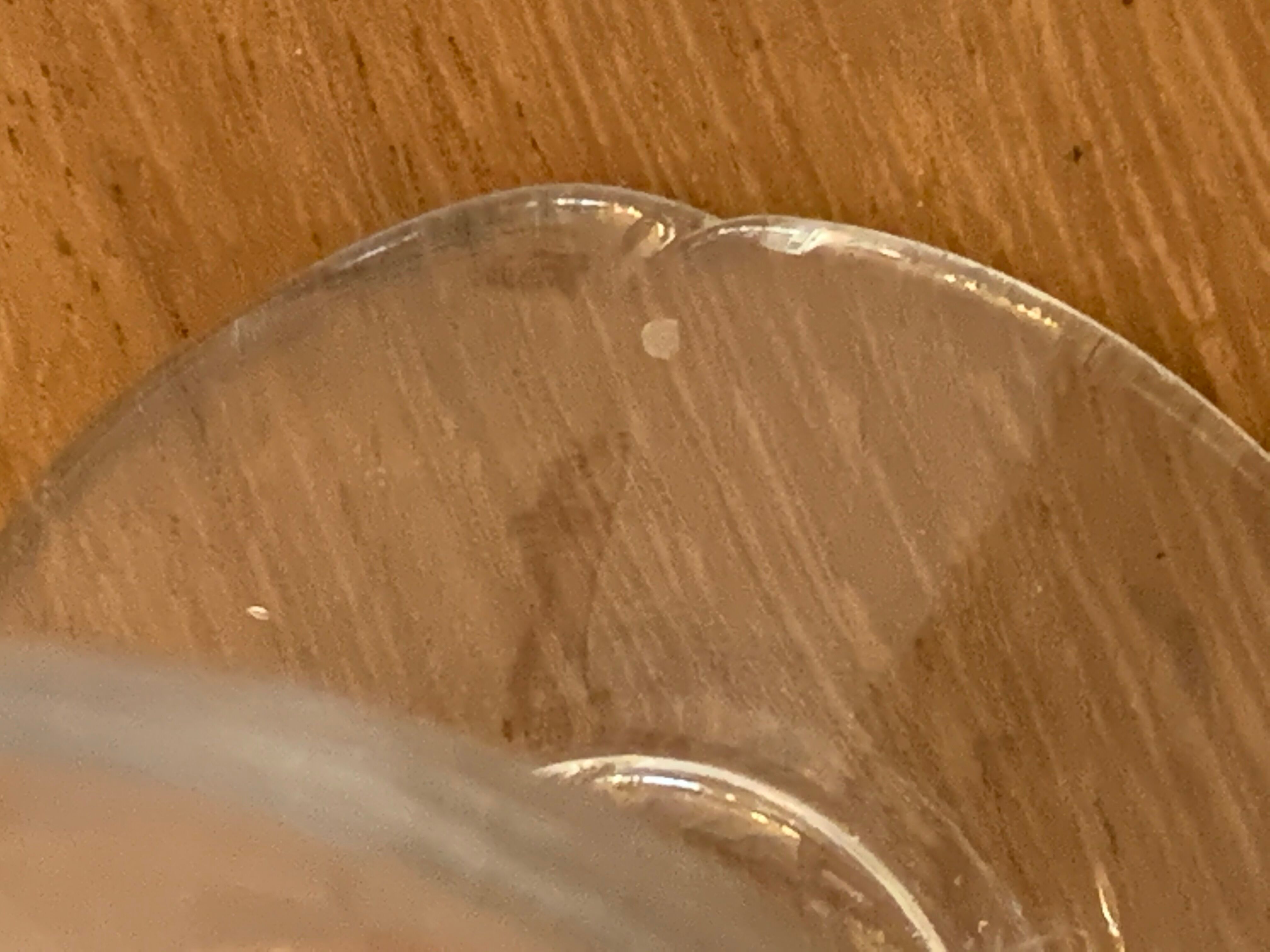 8 old red wine glasses with blown and bubbled glass walk