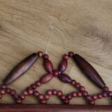 Vintage bohemian mirror in wooden beads