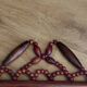 Miroir bohème vintage en perles de bois