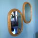 Pair of bamboo mirrors 34x56cm