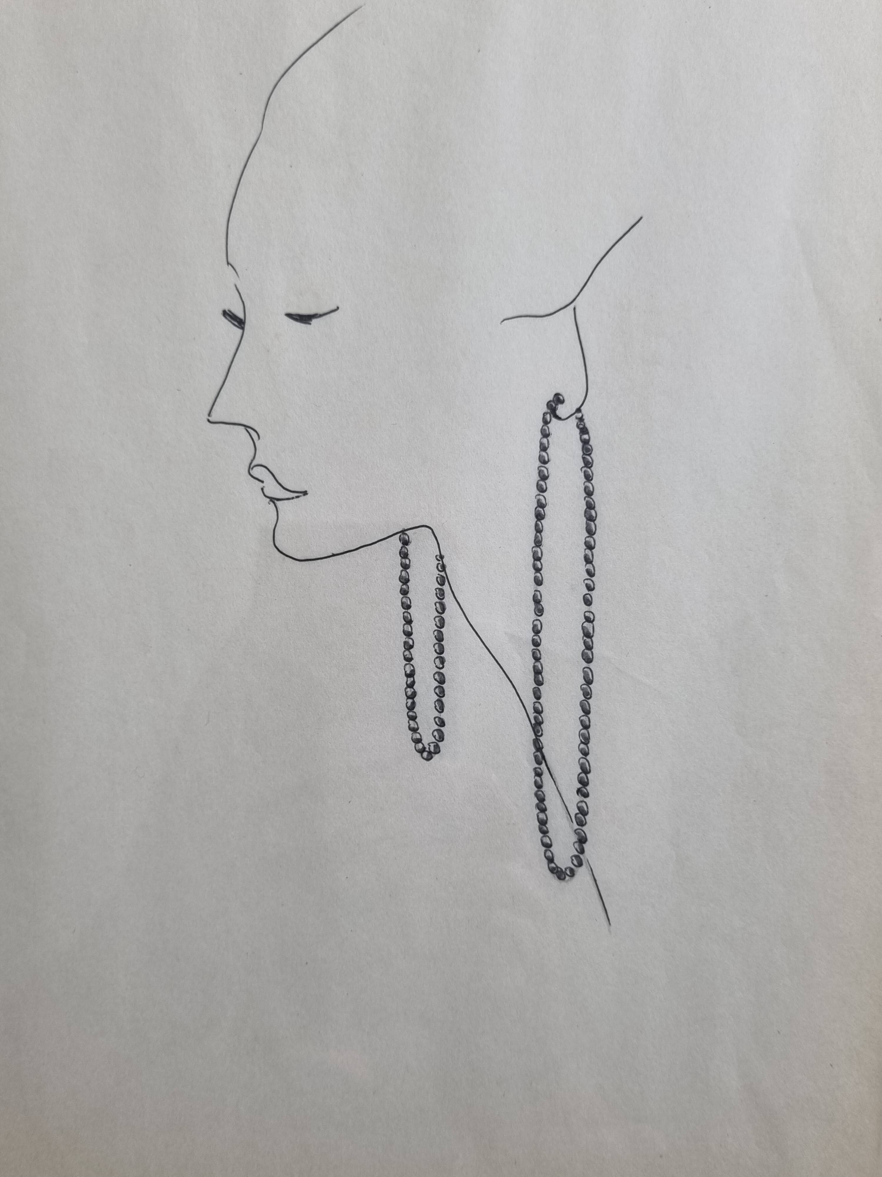Fashion sketch (accessories), original drawing, signed by Jean Eden, 60s-70s