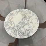Hugues Poignant coffee table in marble and glass