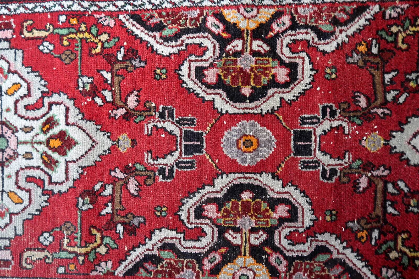 Handmade antique Persian Malayer runner rug 77cm x 382cm, 1920s
