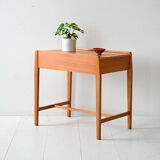 Vintage Scandinavian elm coffee table with storage compartment