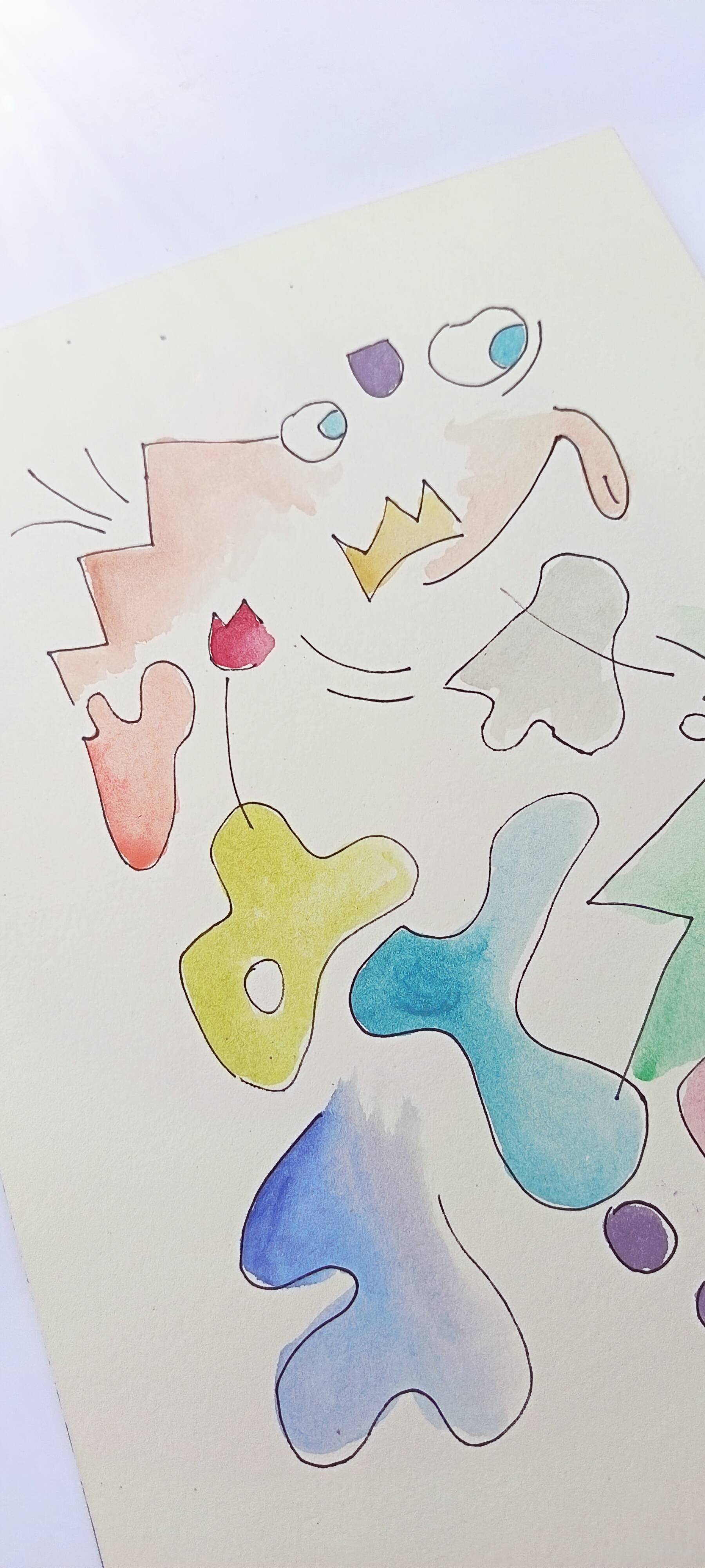 Peinture abstraite originale – composition colorée – 24 x 34 cm