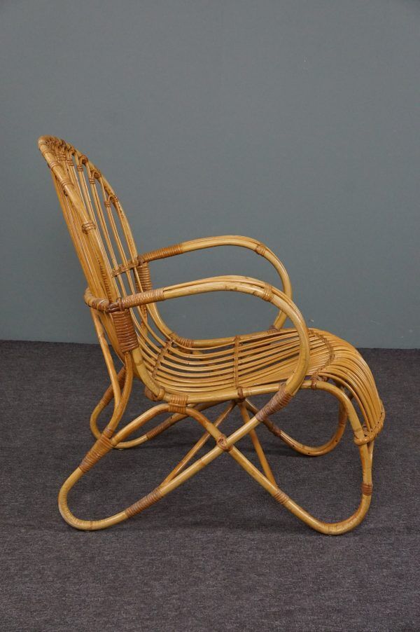 Rattan armchair Belse 8, Rohé Noordwolde, 1950