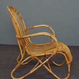 Rattan armchair Belse 8, Rohé Noordwolde, 1950