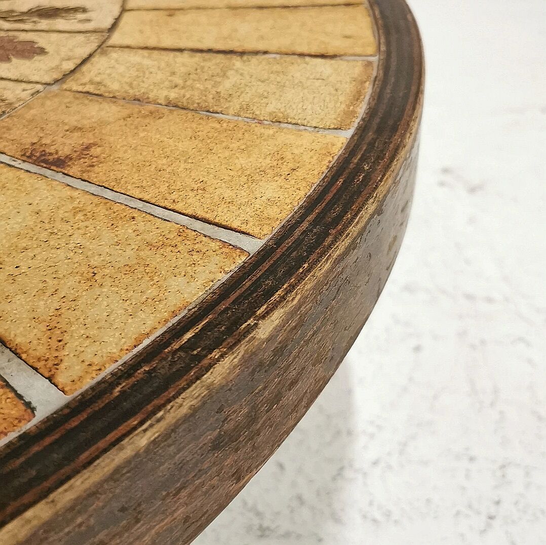 Table basse ronde herbier Roger Capron 1960