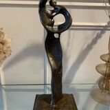 Sculpture bronze ancien la vierge et l’enfant art
