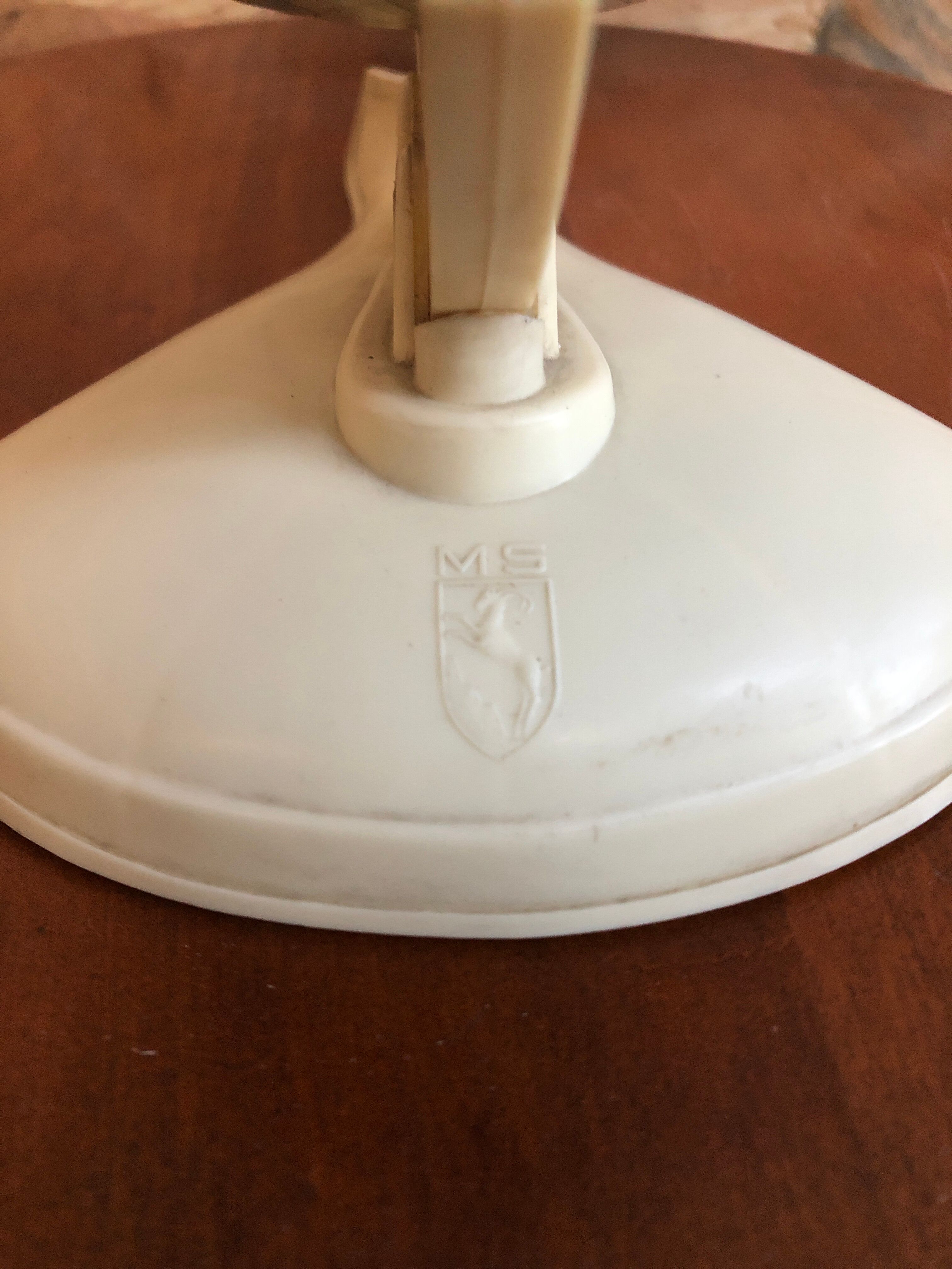 Old world map ms globe metal + bakelite base white vintage cream