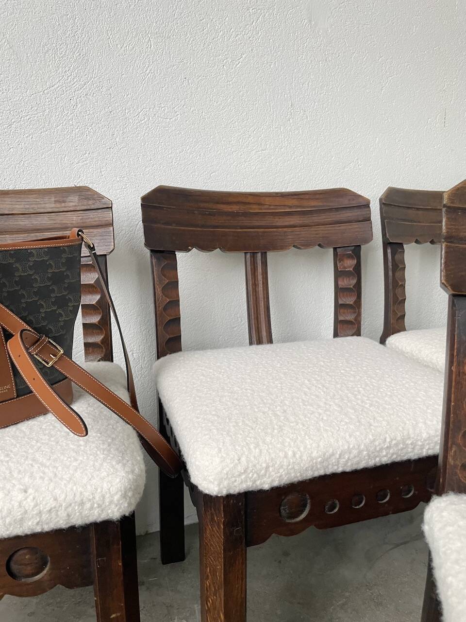 Set of 6 brutalist chairs from the 1940s