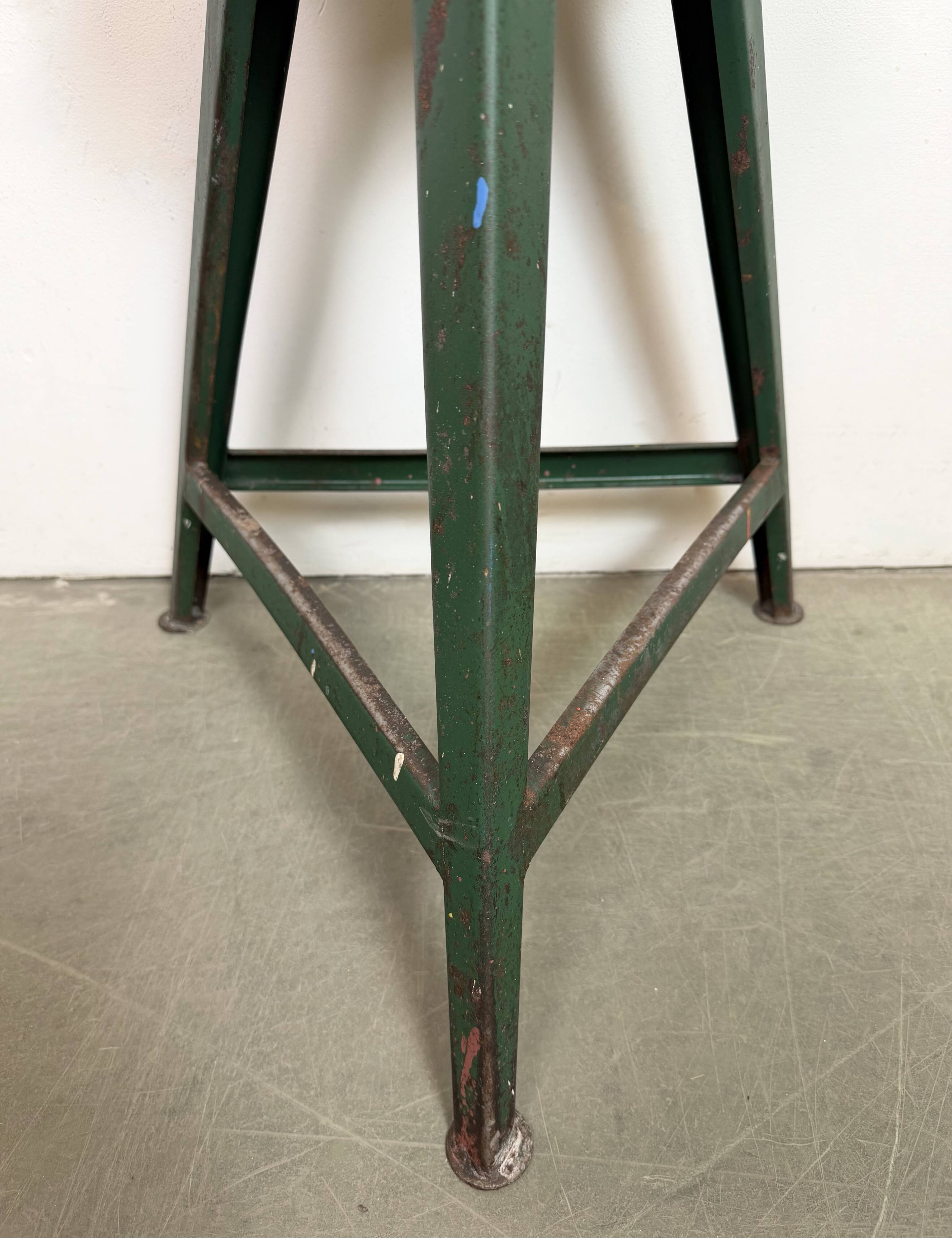 Green Industrial Workshop Stool, 1960s
