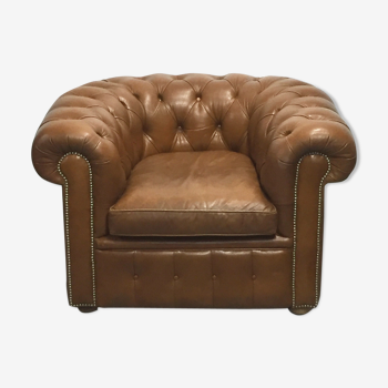 Fauteuil Chesterfield en cuir