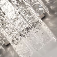 Transparent and hammered strips “listelli ” murano glass chandelier